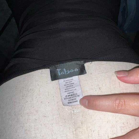 VTG Y2k Women's Taboo Satin Ribbon Trim Asymmetrical Halter Cocktail Dress Sz M - Picture 5 of 7